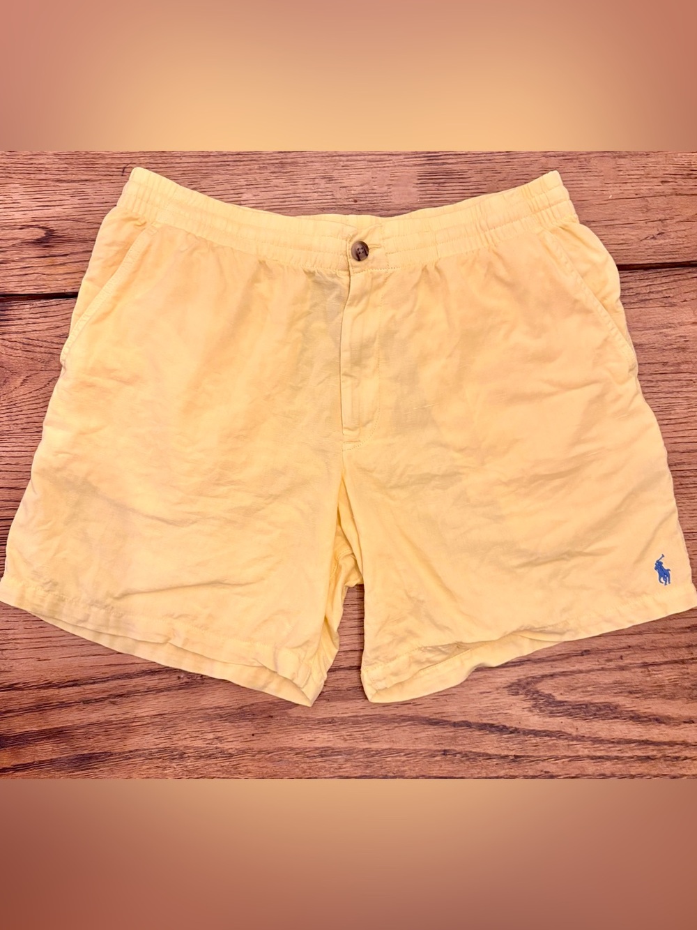 Boys Polo by Ralph Lauren Light Yellow Linen Shorts